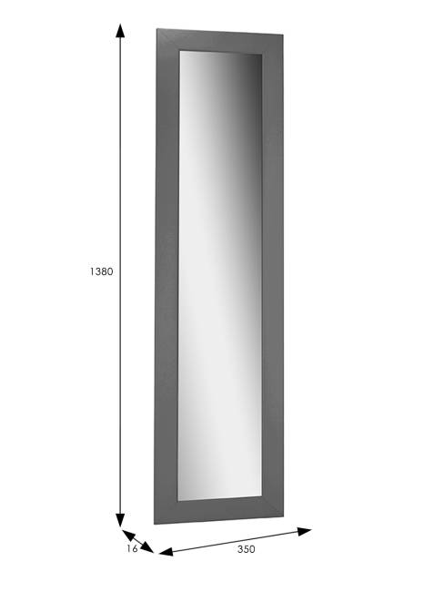Зеркало настенное BeautyStyle 9 серый графит 138 см х 35 см